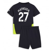 Manchester City Matheus Nunes #27 Auswärts Trikotsatz Kinder 2024-25 Kurzarm (+ Kurze Hosen)